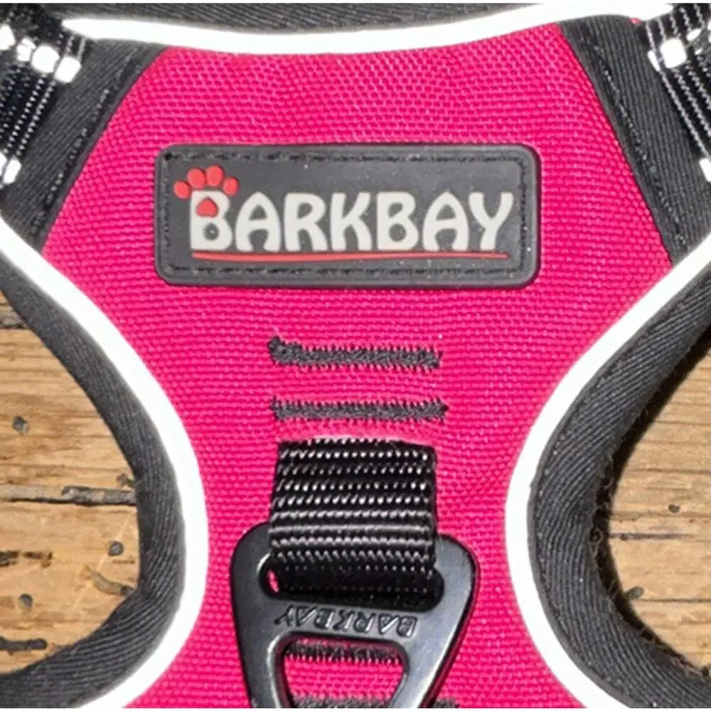 BarkBay Adjustable No-Pull Dog Harness Reflective Pink/Black Size L